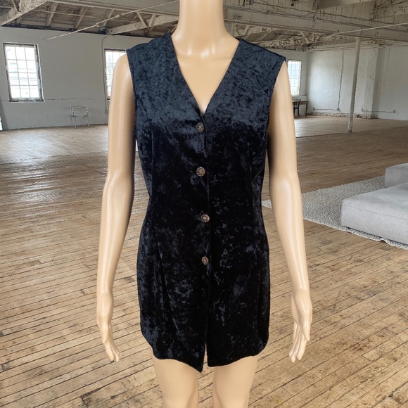 Vintage 1980s "Fairweather" Velvet Vest - Picture 1 of 8